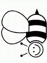 Bee Bumble Simple Coloring Blank Clip sketch template