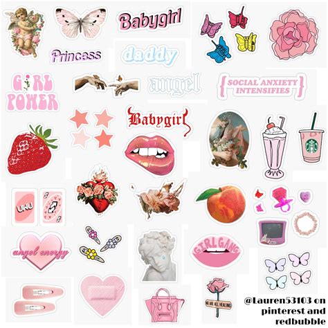 indie aesthetic stickers printable madedesigns shop aesthetic