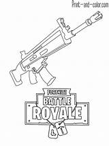 Fortnite Coloring Pages Royale Battle Scar Assault Rifle Color Print Colouring Sheets Malvorlagen Weapon Für Bilder Nerf Choose Board Ausmalbilder sketch template