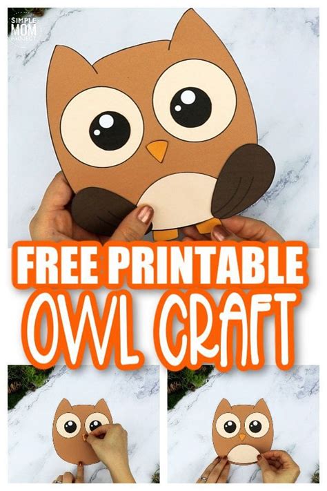 printable cut  paste owl craft  kids simple mom project