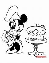 Minnie Coloring Cake Mouse Pages Food Disneyclips Drink Frosted Decorating sketch template