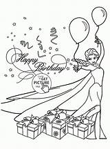 Birthday Coloring Card Cards Pages Happy Kids Elsa Folding Template Print Printable Frozen Color Wuppsy Disney Drawing Princess Holiday Fairy sketch template