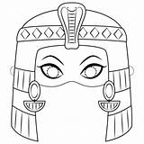 Cleopatra Maschera Supercoloring Egitto Egito Egizia Masks Egizi Egiziana Egiziano Maschere Antico Lavoretti Compleanno Sugli Bordar Pharaoh Headdress Facile Egizie sketch template