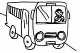 Driver Bus Coloring Pages Draw sketch template