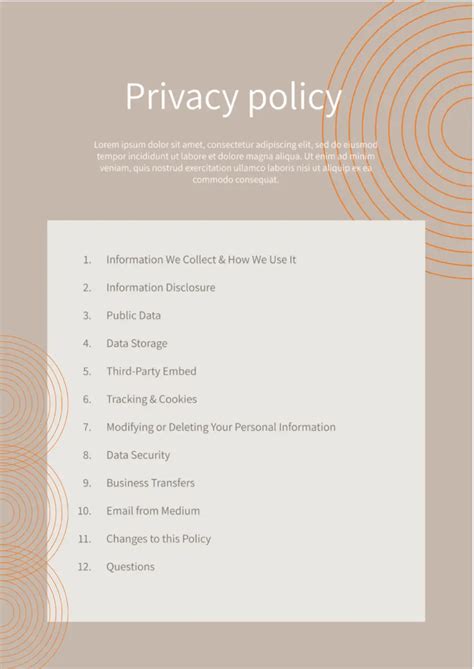 privacy policy template  google docs