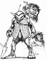 Bugbear Fantasy Hobgoblins Dream Humanoid Dungeons Dragons Goblins Distantly Depicted Massive Related Creatures Character Concept Inspiration sketch template