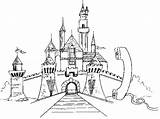 Coloring Castle Pages Buildings Kids Line Printable Popular sketch template