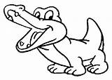 Crocodile Alligator Coloring Pages Baby Drawing Cute Cartoon Colouring Outline Color Kids Line Easy Print Croc Simple Printable Aligator Sheet sketch template
