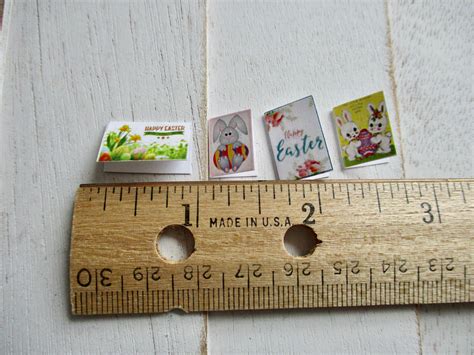 miniature cards easter card set  pieces dollhouse miniature  scale holiday decor