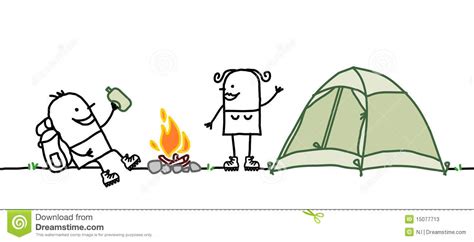 couple with camping tent stock vector illustration of home 15077713