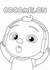 Cocomelon Johnny Headphones Yoyo Coloringonly Coloringpagesonly sketch template