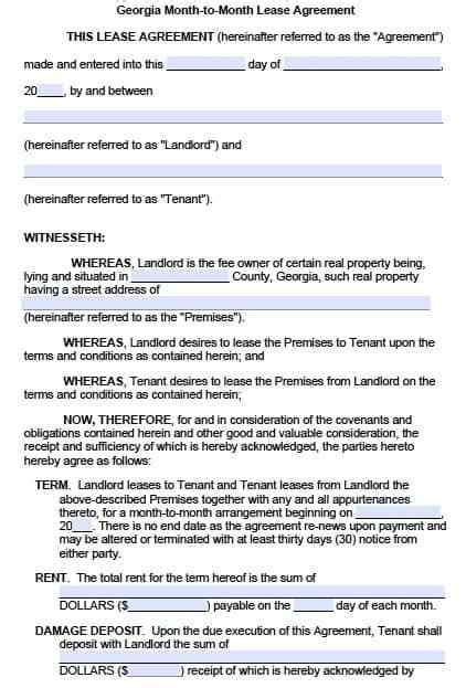 printable georgia lease agreement  leticia camargo