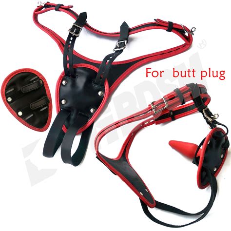 Strap On Dildo Harness With Butt Plug Holder Genuine Leather Etsy