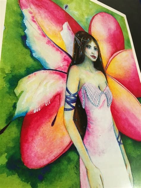 fine art print fairy painting frangipani faerie kim turner etsy
