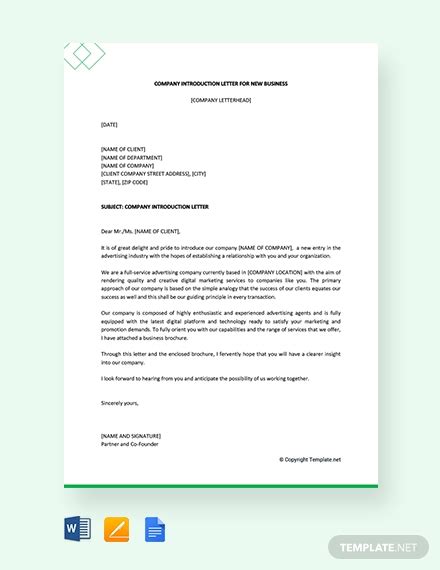 real estate company introduction letter  examples format sample