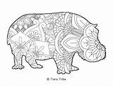 Mandala Mandalas Hippo Repeating Meditative Revered sketch template