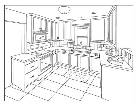 kitchen pages coloring pages