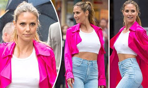 heidi klum 44 reveals more than intended as she puts on perky display in eye popping top