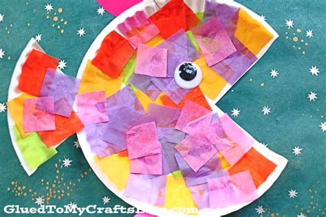 paper plate tissue paper tropical fish
