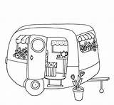 Camper Coloring Pages Trailer Caravan Colouring Rv Color Cute Camping Embroidery Vintage Printable Print Designs Patterns Popular Getcolorings Travel Choose sketch template