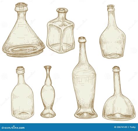 de tekeningen van flessen vector illustratie illustration  levensstijl