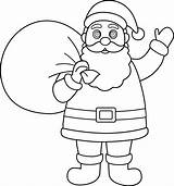 Santa Claus Christmas Drawing Clipart Coloring Outline Printable Pages Line Template Clip Sketch Colouring Santaclaus Cliparts Pencil Drawings Simple Easy sketch template