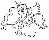Pony Celestia Mewarnai Kuda Poni Mlp Untuk Cadence Unicorn Colorear sketch template