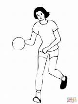Handball Handebol Colorir Jogadora Handbal sketch template