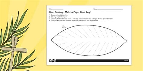 palm sunday palm leaf paper craft easter teacher resources