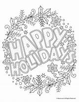 Coloring Holidays Christmas Pages Holiday Happy Adult Printable Kids Print Activities Beautiful Book Winter Woojr Colouring Adults Sheets Color Easy sketch template