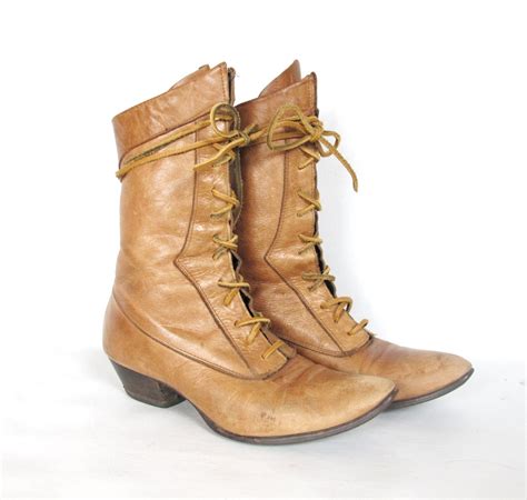80s durango granny victorian brown leather lace up ankle boots 7 ebay
