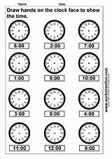 Clock Worksheets Hands Printable Draw Worksheetfun Time Face Worksheet Kids sketch template