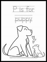 Coloring Puppy Dog Worksheet Cute Letter Pages sketch template