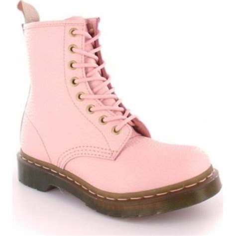 shoes drmartens pastel pink boots wheretoget