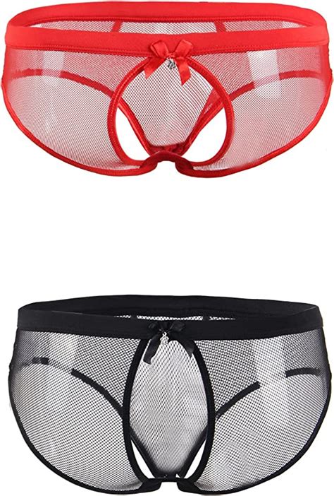 ohyeahlady women see through crotchless panties mesh lingerie underwear