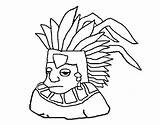 Aztec Coloring Pages Princess Warrior Template Getcolorings Tlatoani Color sketch template