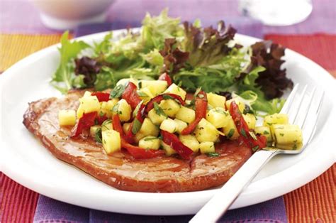 glazed gammon steaks with pineapple salsa main course