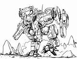 Mech Battletech Robots Flyingdebris Nightwolf Getdrawings sketch template