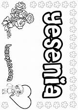 Coloring Yesenia Pages Name Color Girls Hellokids Girly Names Print sketch template