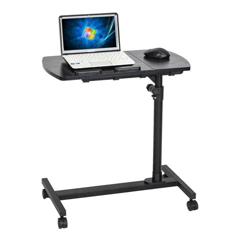 height adjustable rolling laptop stand  desk overbed table