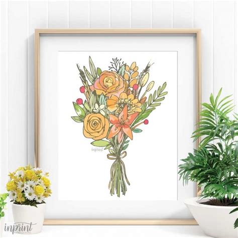 prints page    instant printable  prints floral printables flowers bouquet