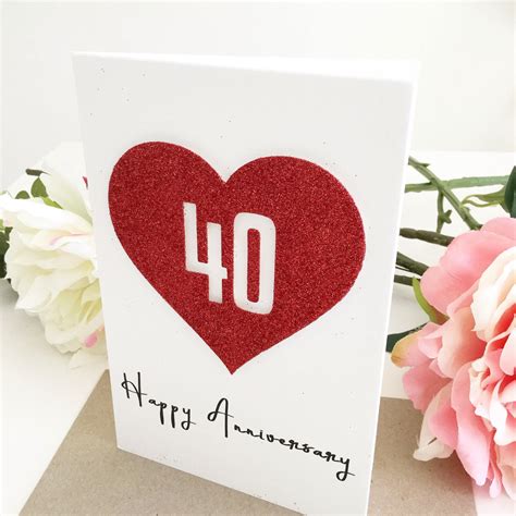 anniversary  wedding anniversary card ruby wedding etsy