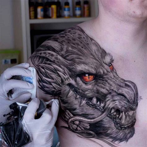 Front Shoulder Dragon Tattoo Best Tattoo Ideas Gallery Tatuaje De