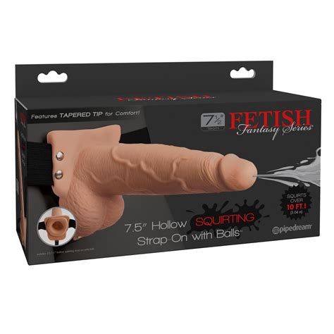 Fetish Fantasy 7 5 Hollow Squirting Strap On With Balls