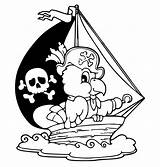 Pirate Parrot Coloring Pages Ship Getcolorings Cap Captain Printable sketch template