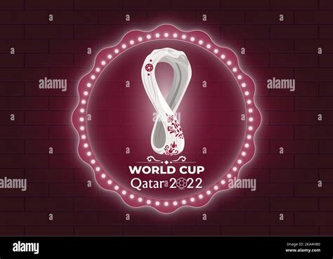 soccer world cup logo  dark neon background stock vector image art alamy