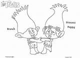 Trolls Princesse Kolorowanki Dreamworks Dansent Hug Personnages sketch template