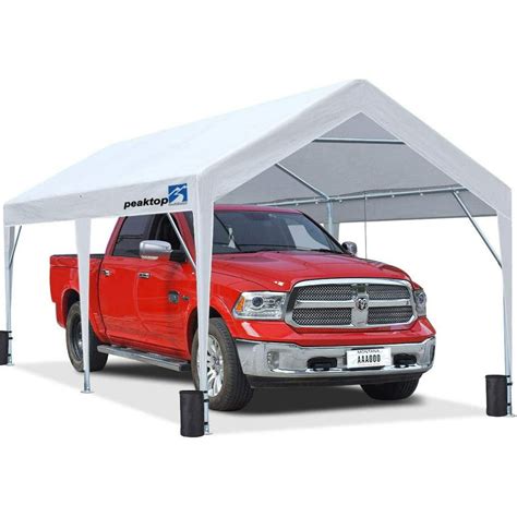 peaktop outdoor    ft upgraded heavy duty carport car canopy portable garage tent boat
