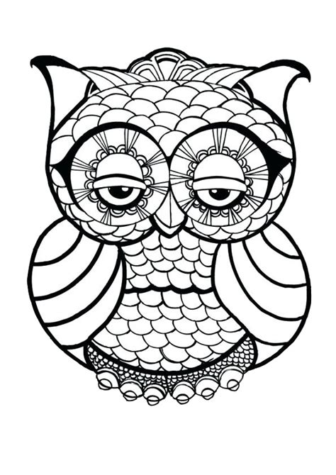 easy zentangle adult animals birds owl coloring pages print color craft
