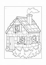 Pigs Three Little Coloring Wolf Large Fireplace Bad Over Big Pages Printable Fire Crafts Color Quickly Heard Filled Pot Roof sketch template